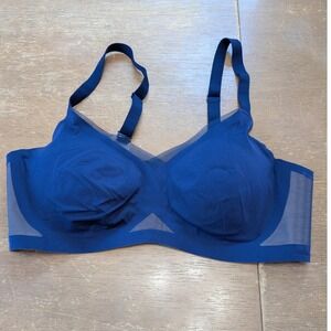 Honeylove Silhouette Bra Navy Blue Wireless Seamless Mesh Support 1X plus